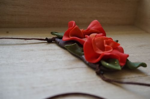 My creations - Orange flower necklace 2
