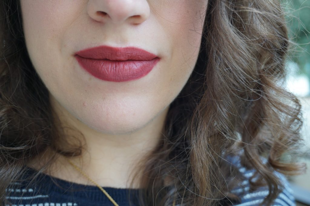 Velvet Blush lipstick with lip pencil