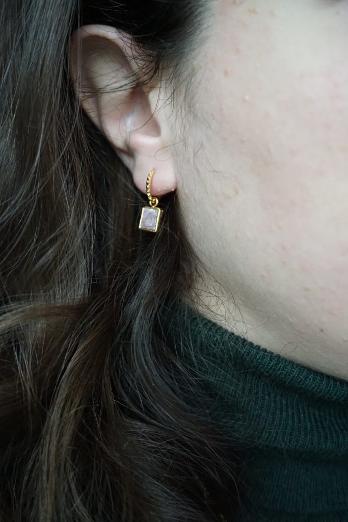 Missoma rhodochrosite small pyramid earrings