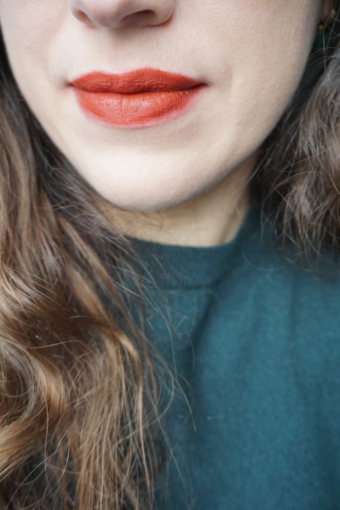 Velvet Cinnabar on lips