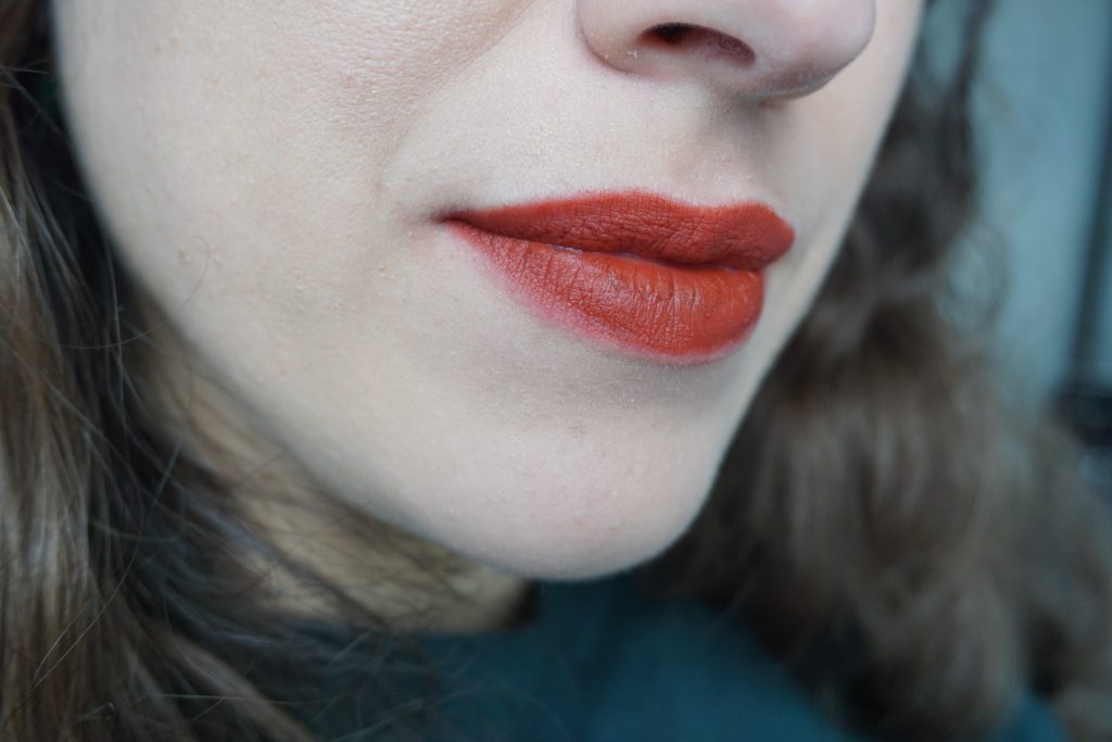 Velvet Cinnabar on lips 2