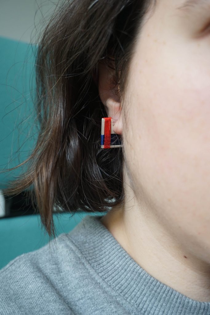 sfoo earrings with silk thread